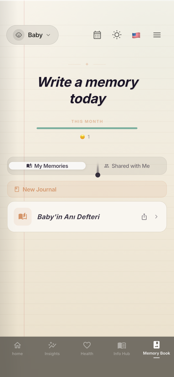 Whispie family memory journal screen
