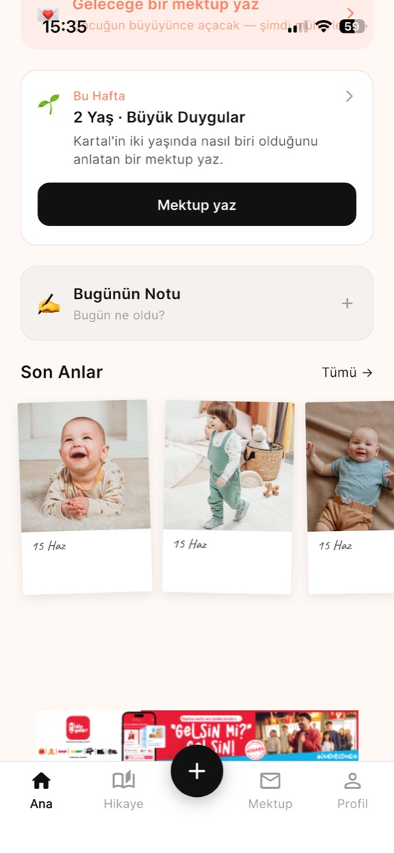 MiloSnap ana ekranı ve anılar