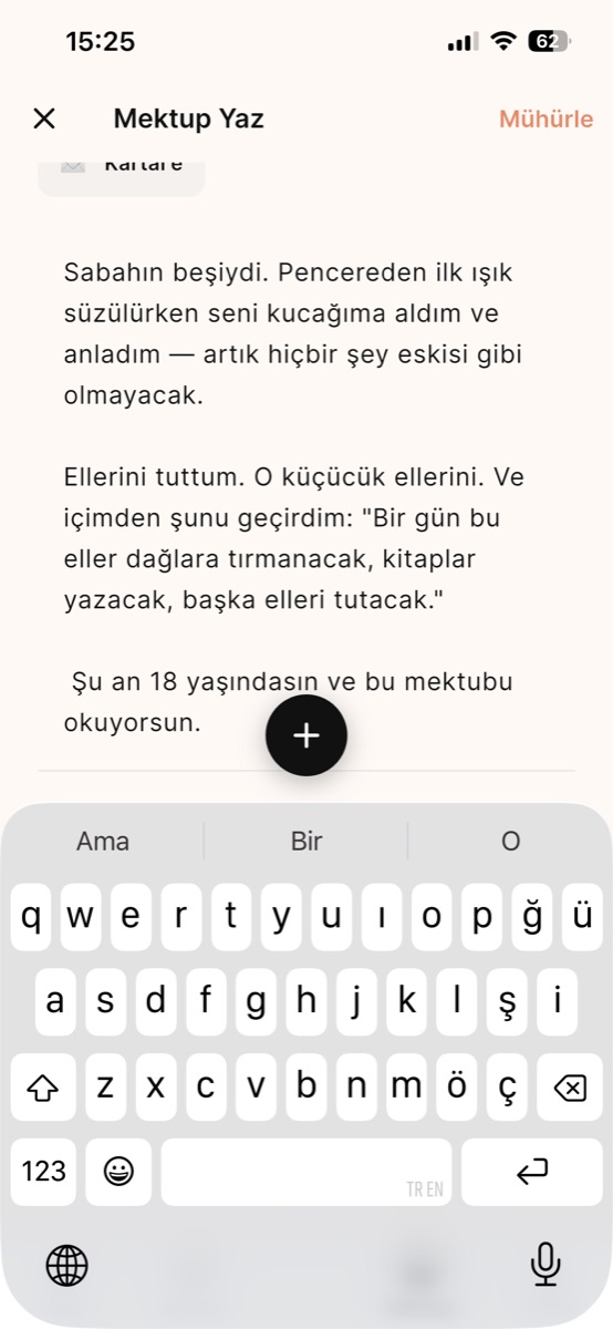MiloSnap mektup yazma ekranı